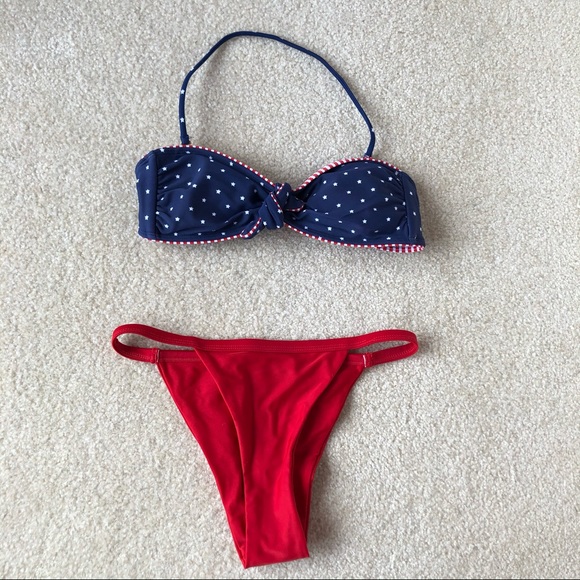 💥3/$15💥 Navy and Red Stars Bikini - Picture 2 of 7